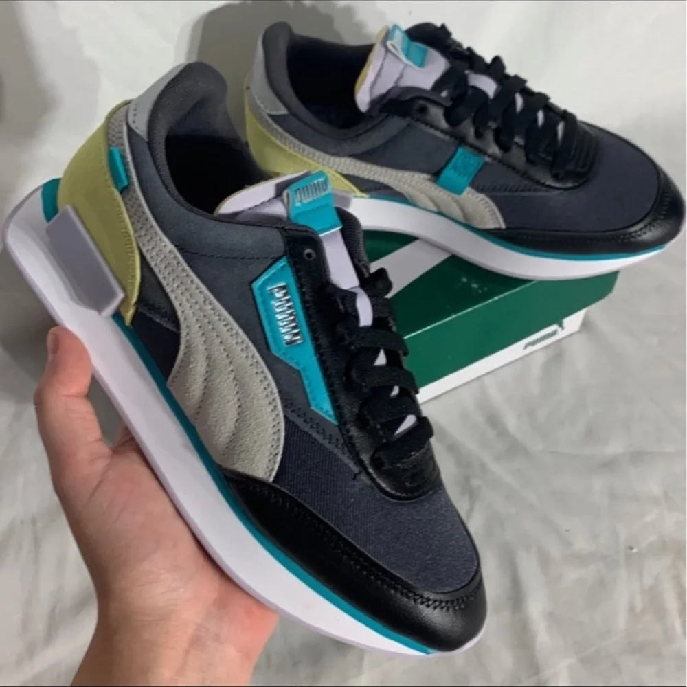 Puma Future Rider Galaxy Blue Black White Shoes New Womans Sizes - Picture 3 of 7